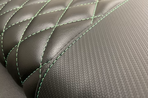 EVolution | Black Carbon Fiber & Black with Lime Green Diamond Stitching
