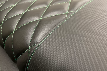 EVolution | Black Carbon Fiber & Black with Lime Green Diamond Stitching