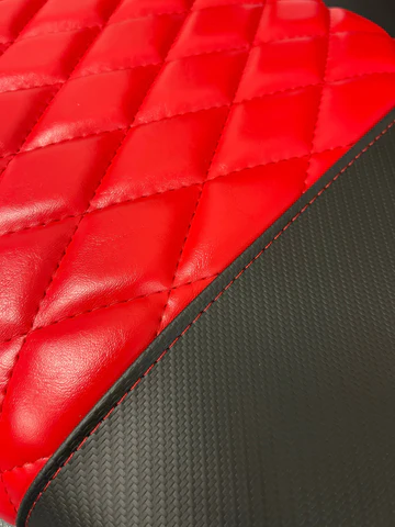EVolution | Black Carbon Fiber & Red with Red Diamond Stitching