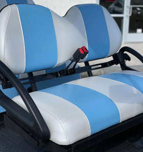 Carbon Fiber White with Baby Blue Seamed