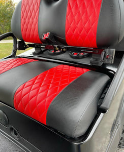 CLUB CAR Precedent | Carbon Fiber Red & Black w/ Black Diamond Stitch